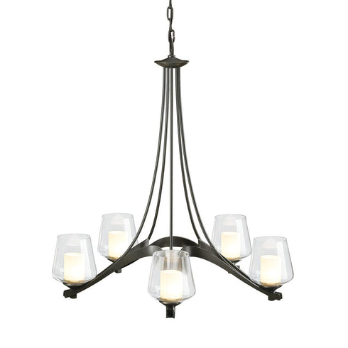 Hubbardton Forge Ribbon 5 Arm Chandelier Model: 104115-SKT-14-ZU0291