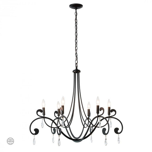 Hubbardton Forge Stella 6 Arm Chandelier Model: 105057-SKT-85-CR