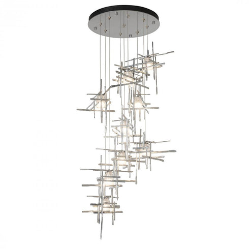 Hubbardton Forge Tura 9 Light Frosted Glass Round Pendant Model: 131109-SKT-STND-86-YC0305