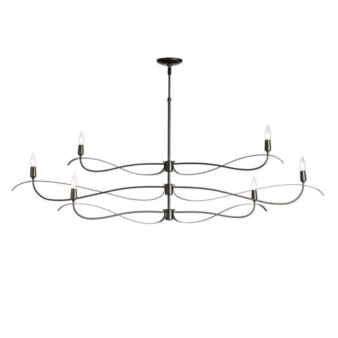 Hubbardton Forge Willow 6 Light Large Chandelier Model: 136352-SKT-SHRT-82