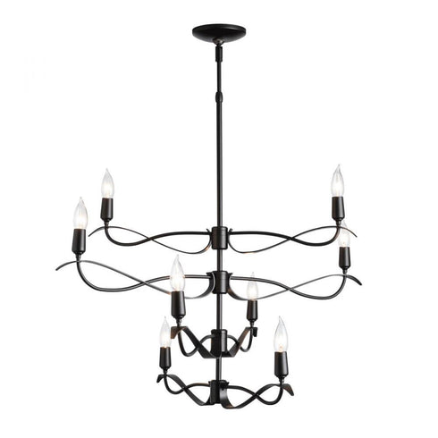 Hubbardton Forge Willow 8 Light Chandelier Model: 136354-SKT-SHRT-20