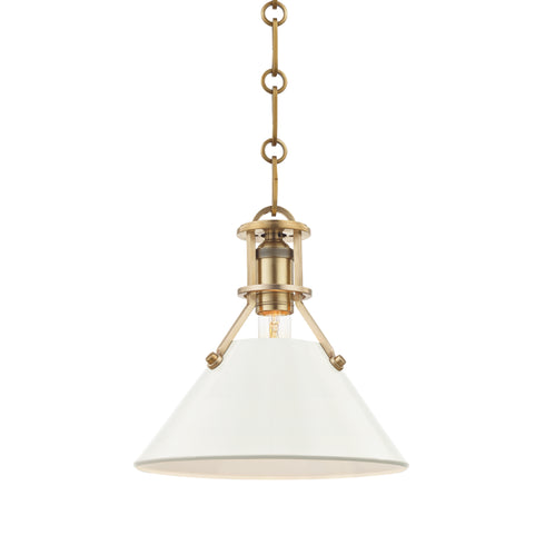 Hudson Valley 1 Light Small Pendant Model: MDS351-AGB/OW