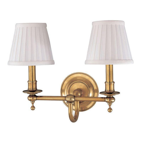 Hudson Valley 2 Light Wall Sconce Model: 1902-AGB
