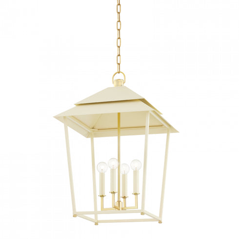 Hudson Valley 4 Light Lantern Model: 5127-AGB/SBK
