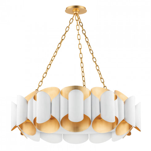 Hudson Valley Banks 12 Light Chandelier Model: 8534-GL/WH