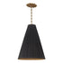Hudson Valley Blake 1 Light Pendant With Black Shade W Gold Trim Model: 7818-AGB-B