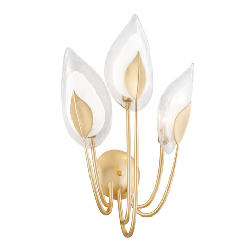 Hudson Valley Blossom 3 Light Wall Sconce Model: 4803-GL