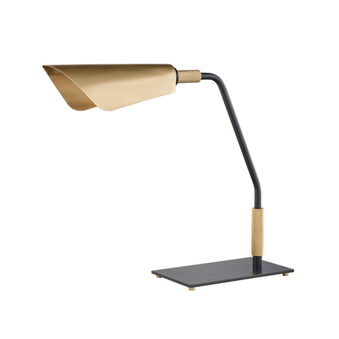 Hudson Valley Bowery 1 Light Table Lamp With Metal Shade Model: L3730-AOB