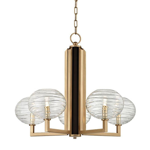 Hudson Valley Breton 5 Light Chandelier Model: 2415-AGB