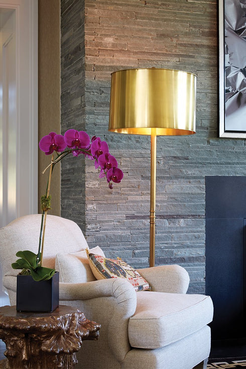 Hudson Valley Burton 1 Light Floor Lamp Model: L816-AS-WS