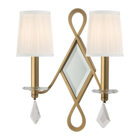 Hudson Valley Cambria 2 Light Wall Sconce Model: 702-AGB