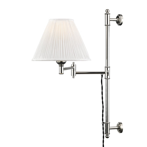 Hudson Valley Classic No.1 1 Light Adjustable Wall Sconce Model: MDS104-PN