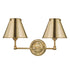 Hudson Valley Classic No.1 2 Light Wall Sconce With Metal Shade Model: MDS102-AGB-MS