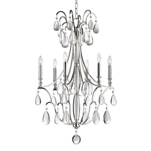 Hudson Valley Crawford 6 Light Chandelier Model: 9324-AGB