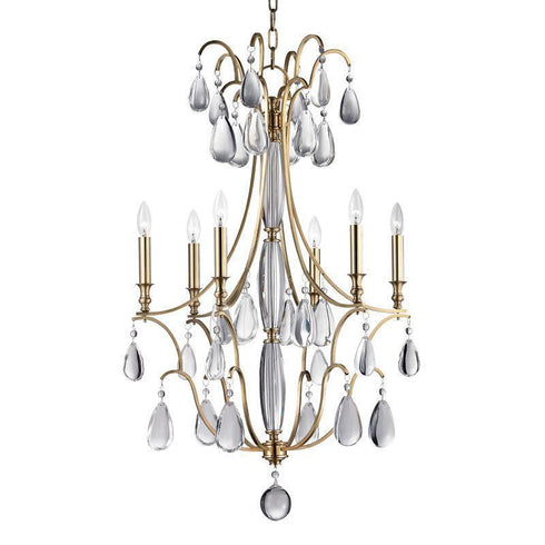 Hudson Valley Crawford 6 Light Chandelier Model: 9324-AGB
