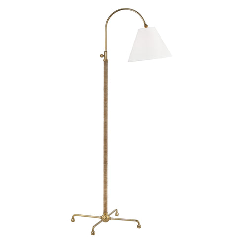Hudson Valley Curves No.1 1 Light Floor Lamp With Rattan Accent Model: MDSL503-AGB