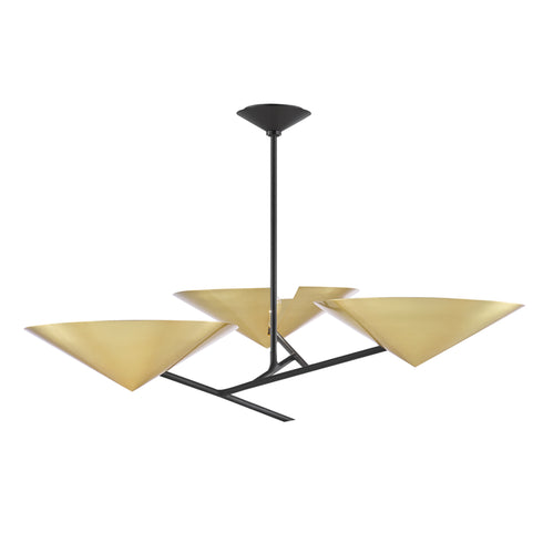 Hudson Valley Equilibrium 3 Light Chandelier Model: 9740-PN/BK