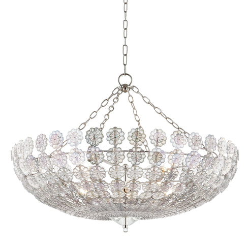 Hudson Valley Floral Park 12 Light Chandelier Model: 8234-PN