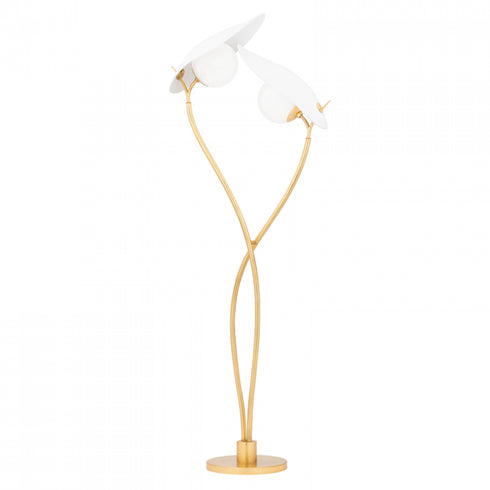 Hudson Valley Frond 2 Light Floor Lamp Model: KBS1749401-GL/TWH
