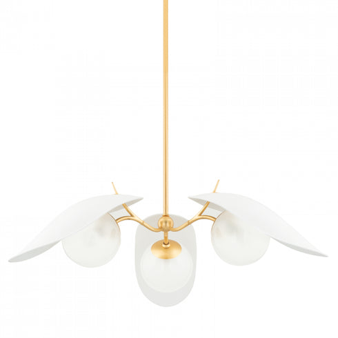 Hudson Valley Frond 3 Light Pendant Model: KBS1749803-GL/TWH