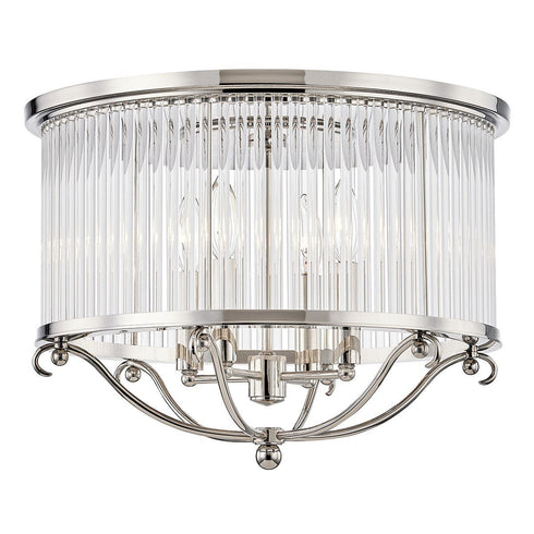 Hudson Valley Glass No. 1 4 Light Semi Flush Model: MDS201-AGB