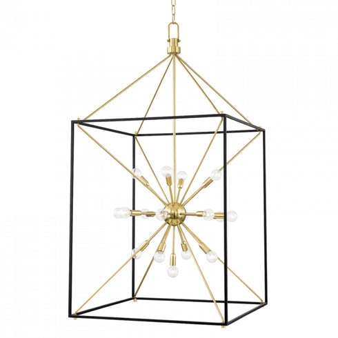 Hudson Valley Glendale 25 Light Chandelier Model: 8927-AGB/BK