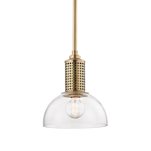 Hudson Valley Halcyon 1 Light Pendant Model: 7210-AGB