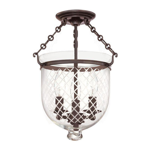 Hudson Valley Hampton 3 Light Semi Flush Model: 251-AGB-C2