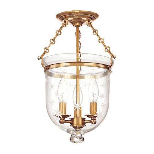 Hudson Valley Hampton 3 Light Semi Flush Model: 251-AGB-C3