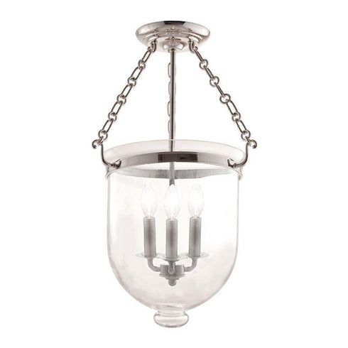 Hudson Valley Hampton 3 Light Semi Flush Model: 253-AGB-C1