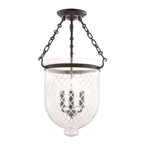 Hudson Valley Hampton 3 Light Semi Flush Model: 253-AGB-C2