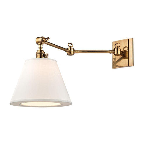 Hudson Valley Hillsdale 1 Light Swing Arm Wall Sconce Model: 6233-AGB