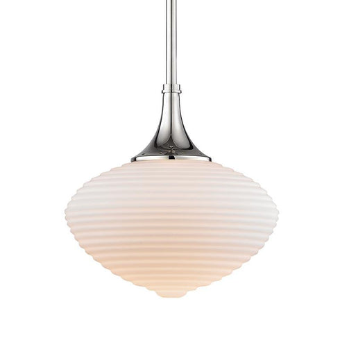 Hudson Valley Knox 1 Light Pendant With Matte Opal Acid Etched Model: 1912-PN