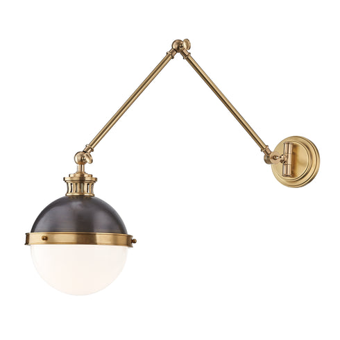 Hudson Valley Latham 1 Light Swing Arm Wall Sconce Model: 4011-ADB