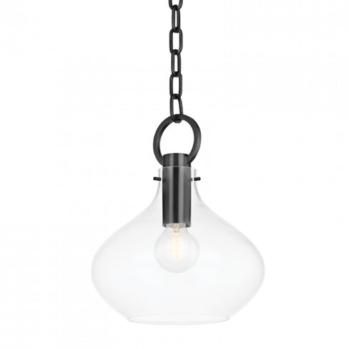 Hudson Valley Lina 1 Light Small Pendant Model: BKO252-AGB