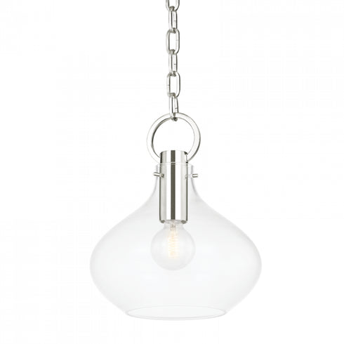 Hudson Valley Lina 1 Light Small Pendant Model: BKO252-AGB