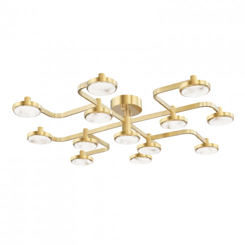 Hudson Valley Meander 13 Light Semi Flush Model: 6343-AGB