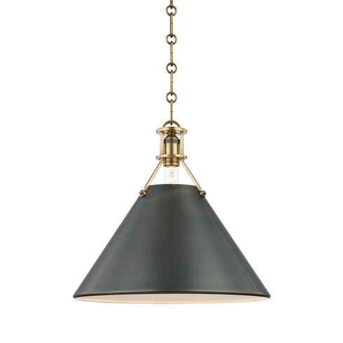Hudson Valley Metal No.2 1 Light Large Pendant Model: MDS952-PN