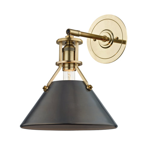 Hudson Valley Metal No.2 1 Light Wall Sconce Model: MDS950-PN