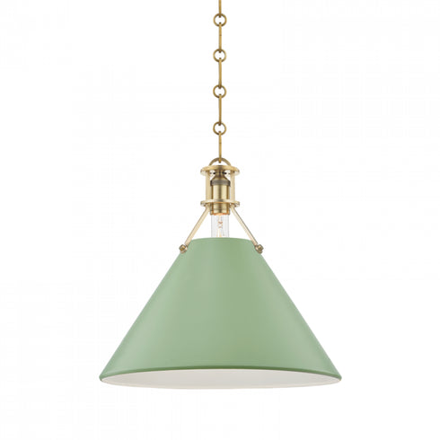 Hudson Valley Painted No.2 1 Light Large Pendant Model: MDS352-AGB/LFG