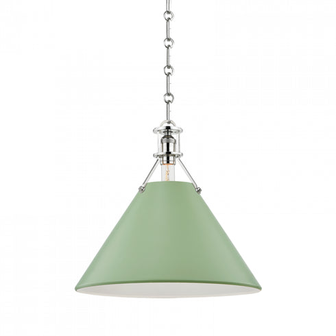 Hudson Valley Painted No.2 1 Light Large Pendant Model: MDS352-AGB/LFG