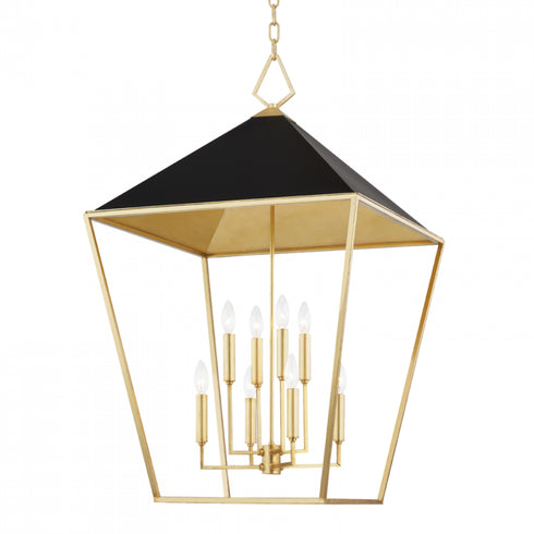 Hudson Valley Paxton 8 Light Large Pendant Model: 5724-GL/BK