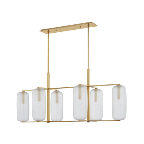 Hudson Valley Pebble 6 Light Island Light Model: 3476-AGB