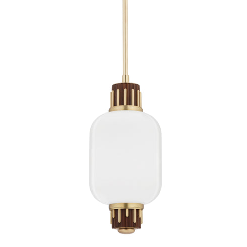 Hudson Valley Peekskill 1 Light Pendant With Light Walnut Accent Model: 3811-PN