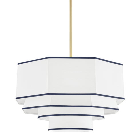 Hudson Valley Riverdale 4 Light Large Pendant Model: 3226-AGB-SM