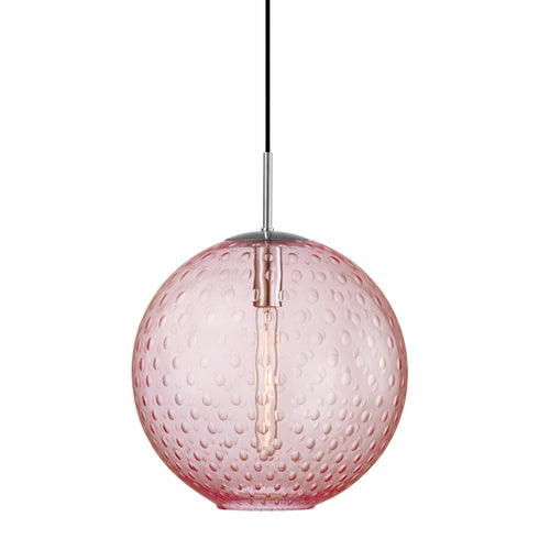 Hudson Valley Rousseau 1 Light Pendant Pink Glass Model: 2015-AGB-PK