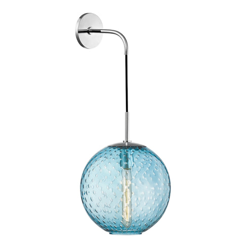 Hudson Valley Rousseau 1 Light Wall Sconce Blue Glass Model: 2030-AGB-BL