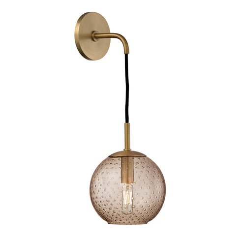 Hudson Valley Rousseau 1 Light Wall Sconce Bronze Glass Model: 2020-AGB-BZ
