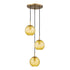Hudson Valley Rousseau 3 Light Pendant With Light Amber Glass Model: 2033-AGB-LA