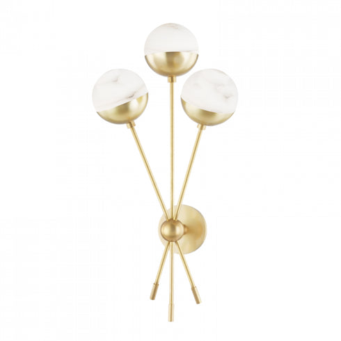 Hudson Valley Saratoga 3 Light Wall Sconce Model: 2830-AGB